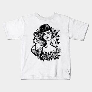 Beautiful Steampunk Girl Kids T-Shirt